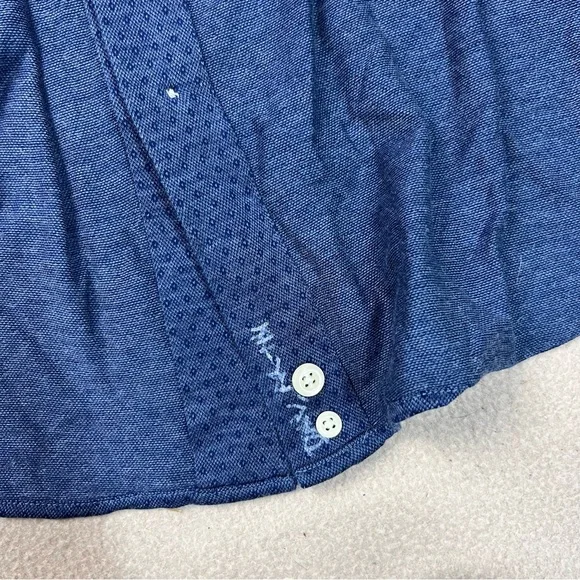 Peter Millar Shirt Mens XXL Blue Diamond Neat Button Down Long Sleeve Cotton - Picture 8 of 8